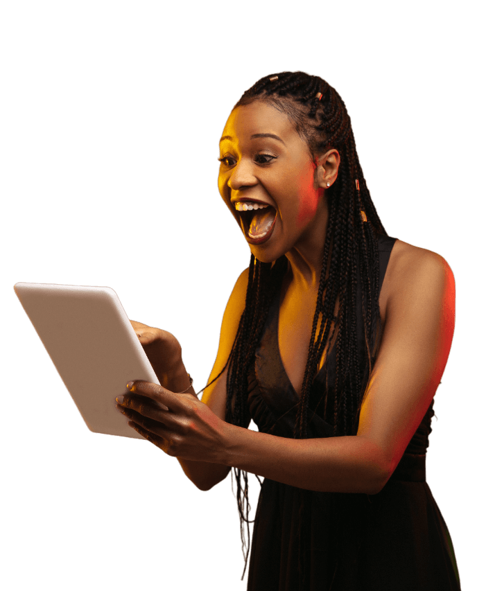 portrait young woman neon light gradient backgound holding tablet 1 PhotoRoom.png PhotoRoom 2